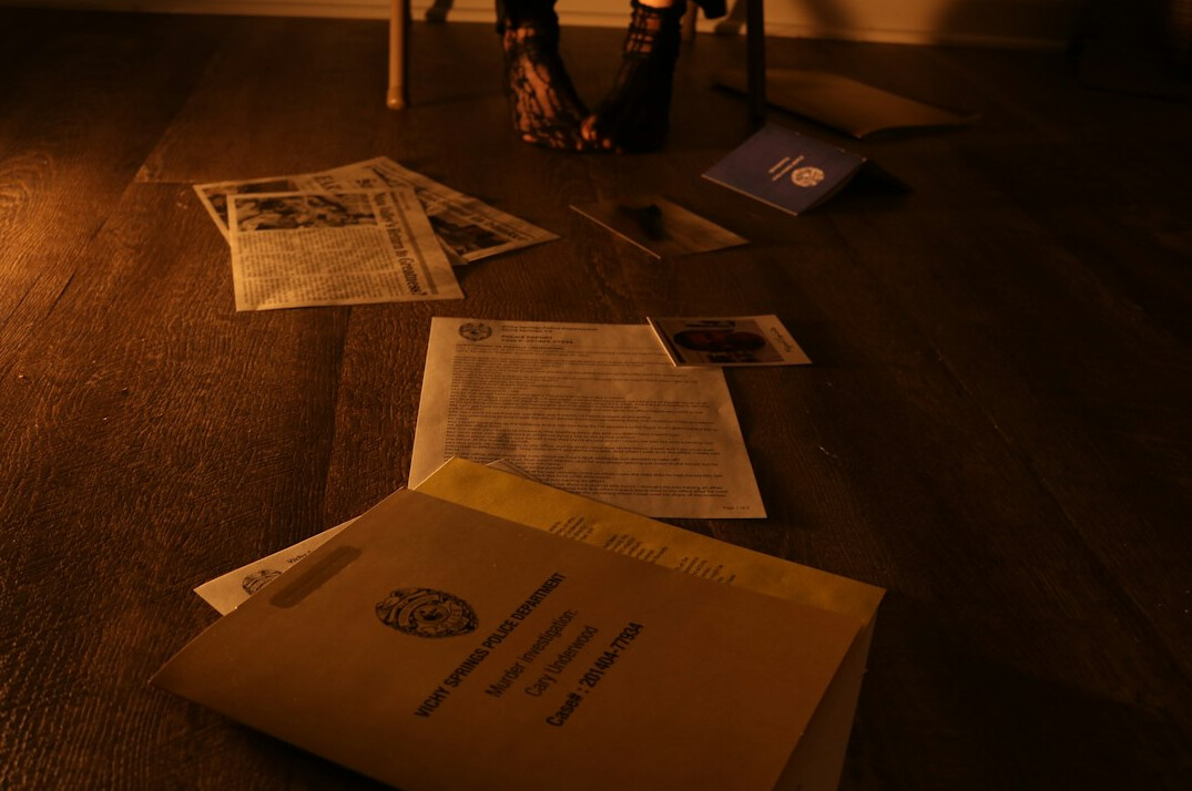 detective investigating crime scene
